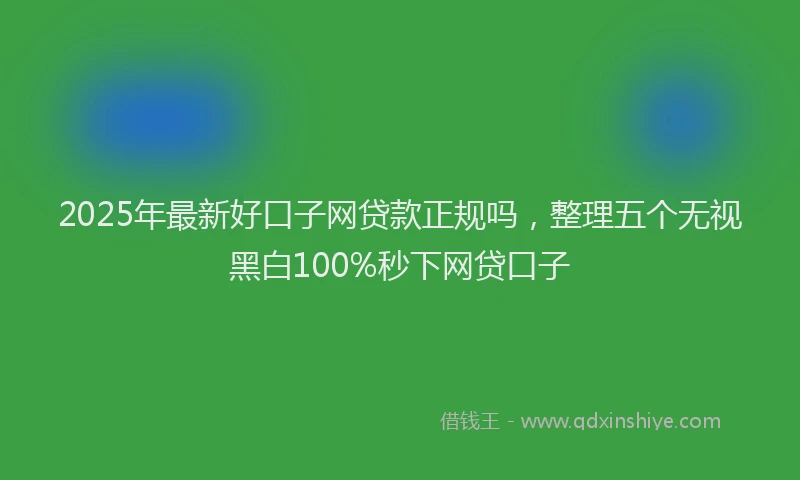 2025年最新好口子网贷款正规吗，整理五个无视黑白100%秒下网贷口子