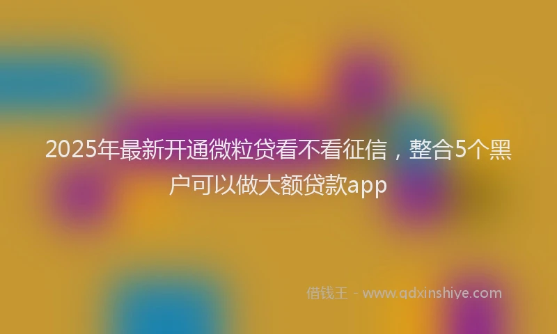 2025年最新开通微粒贷看不看征信，整合5个黑户可以做大额贷款app