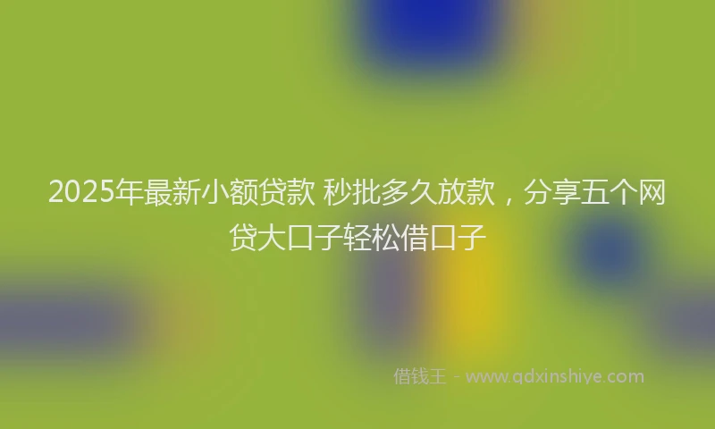 2025年最新小额贷款 秒批多久放款，分享五个网贷大口子轻松借口子