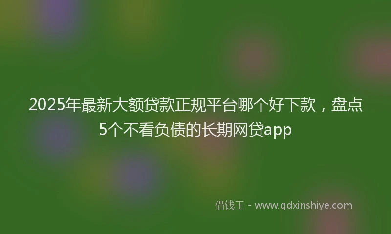 2025年最新大额贷款正规平台哪个好下款，盘点5个不看负债的长期网贷app