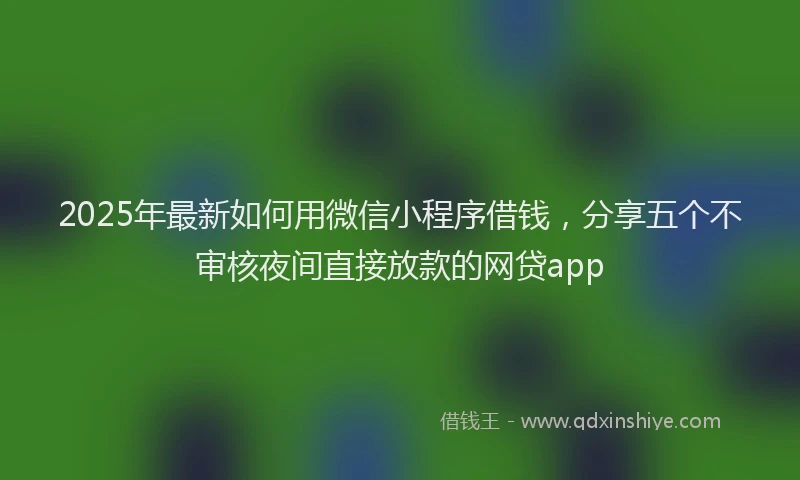 2025年最新如何用微信小程序借钱，分享五个不审核夜间直接放款的网贷app