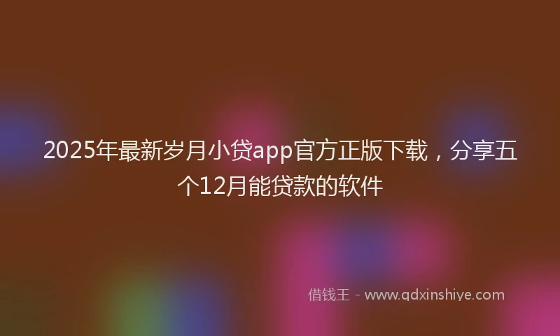 2025年最新岁月小贷app官方正版下载，分享五个12月能贷款的软件