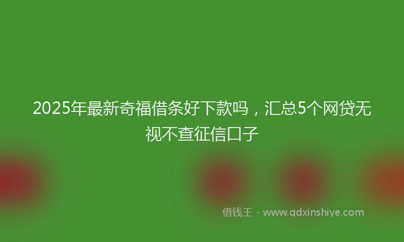 2025年最新奇福借条好下款吗，汇总5个网贷无视不查征信口子