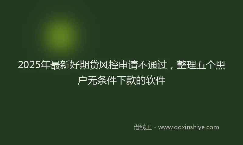 2025年最新好期贷风控申请不通过，整理五个黑户无条件下款的软件