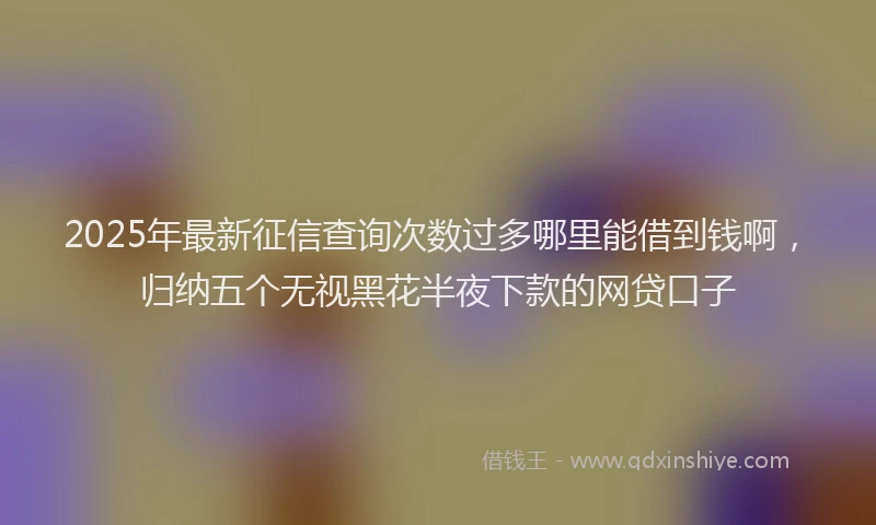 2025年最新征信查询次数过多哪里能借到钱啊，归纳五个无视黑花半夜下款的网贷口子