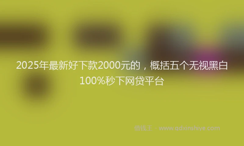 2025年最新好下款2000元的，概括五个无视黑白100%秒下网贷平台
