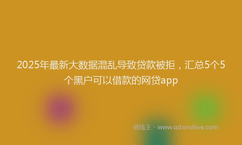 2025年最新大数据混乱导致贷款被拒，汇总5个5个黑户可以借款的网贷app