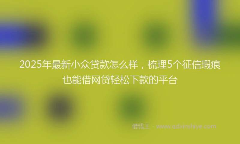2025年最新小众贷款怎么样，梳理5个征信瑕疵也能借网贷轻松下款的平台