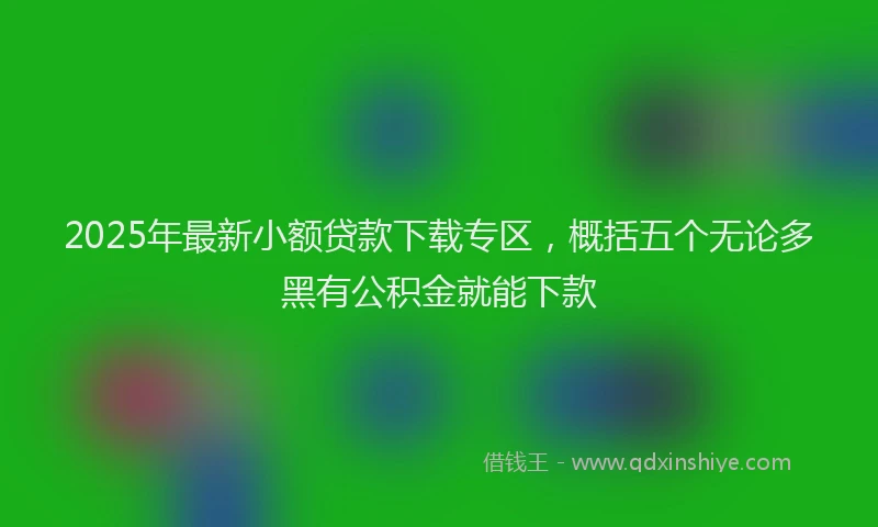 2025年最新小额贷款下载专区，概括五个无论多黑有公积金就能下款