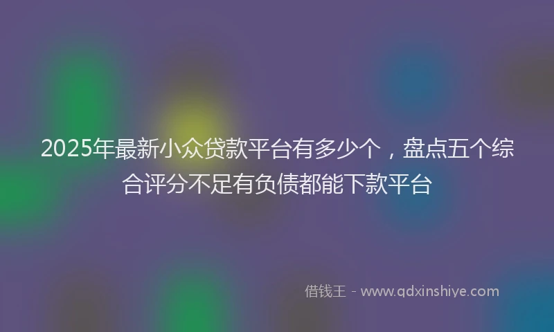 2025年最新小众贷款平台有多少个，盘点五个综合评分不足有负债都能下款平台