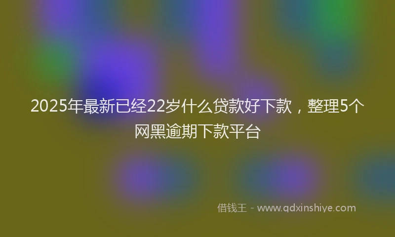 2025年最新已经22岁什么贷款好下款，整理5个网黑逾期下款平台