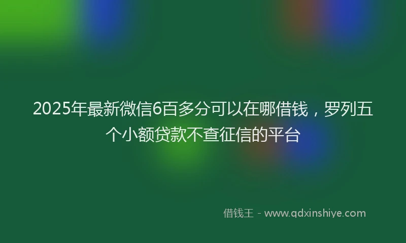 2025年最新微信6百多分可以在哪借钱，罗列五个小额贷款不查征信的平台