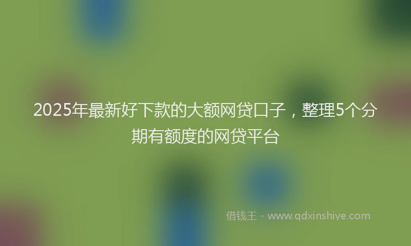2025年最新好下款的大额网贷口子，整理5个分期有额度的网贷平台