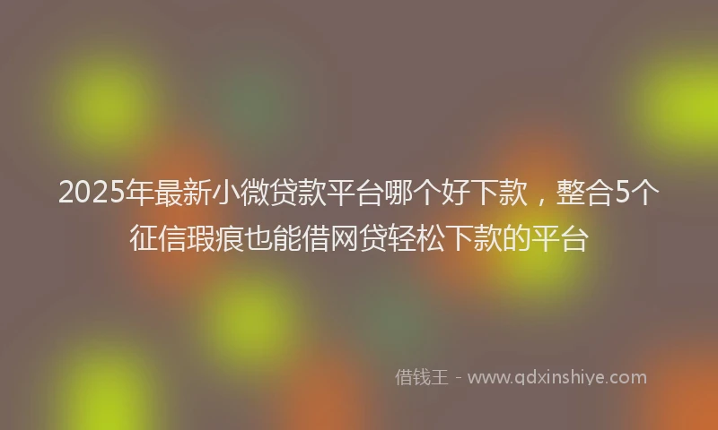 2025年最新小微贷款平台哪个好下款，整合5个征信瑕疵也能借网贷轻松下款的平台