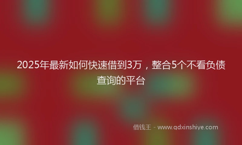 2025年最新如何快速借到3万，整合5个不看负债查询的平台
