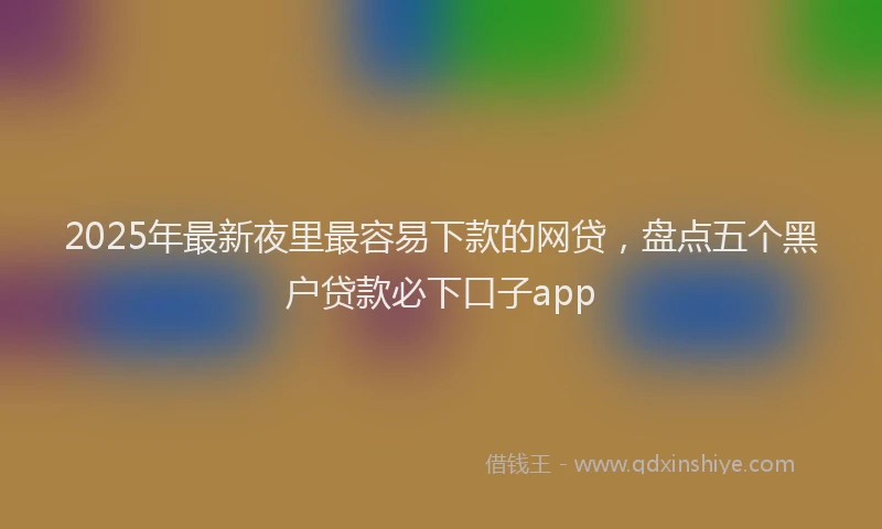 2025年最新夜里最容易下款的网贷，盘点五个黑户贷款必下口子app