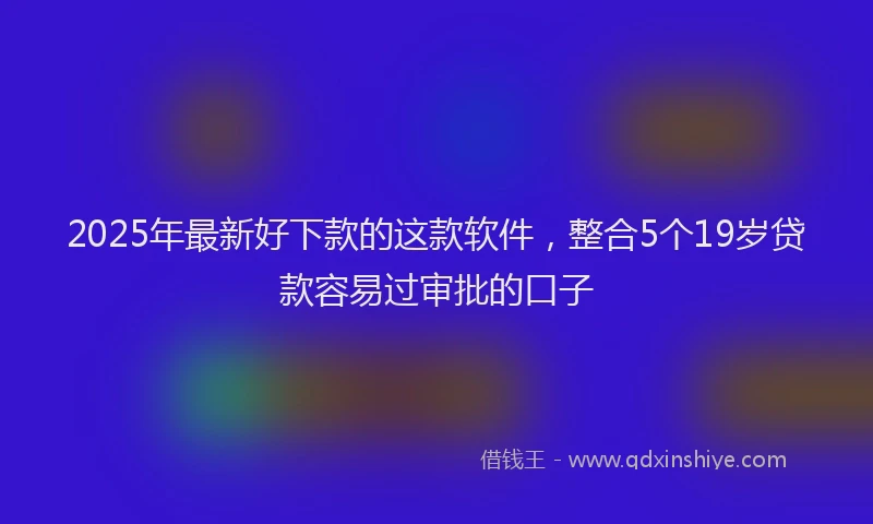 2025年最新好下款的这款软件，整合5个19岁贷款容易过审批的口子