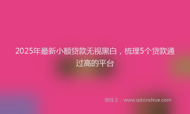 2025年最新小额贷款无视黑白，梳理5个贷款通过高的平台