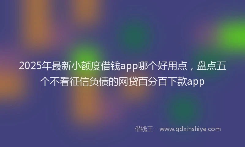 2025年最新小额度借钱app哪个好用点，盘点五个不看征信负债的网贷百分百下款app