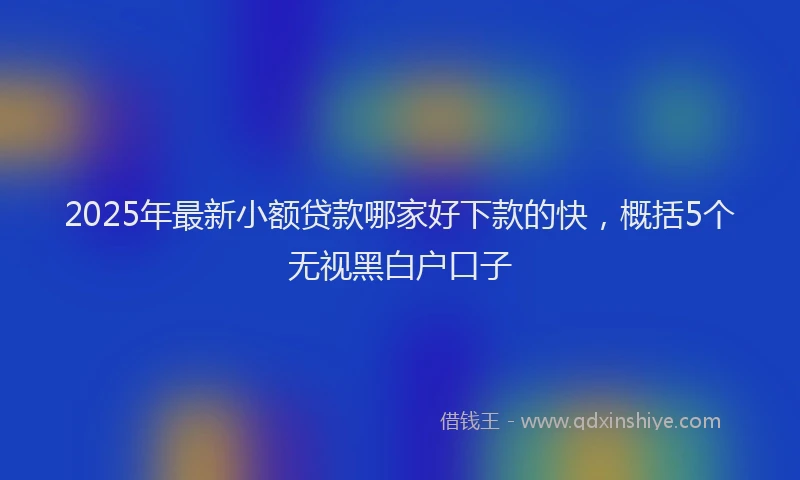 2025年最新小额贷款哪家好下款的快，概括5个无视黑白户口子