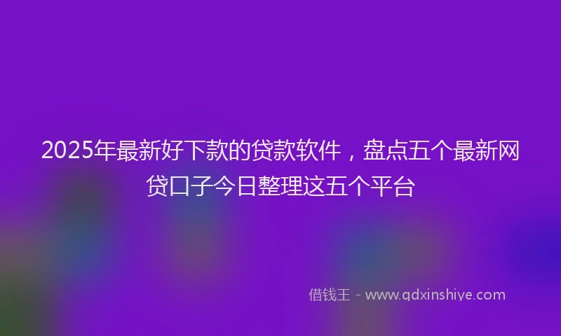 2025年最新好下款的贷款软件，盘点五个最新网贷口子今日整理这五个平台