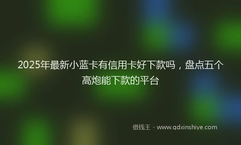 2025年最新小蓝卡有信用卡好下款吗，盘点五个高炮能下款的平台
