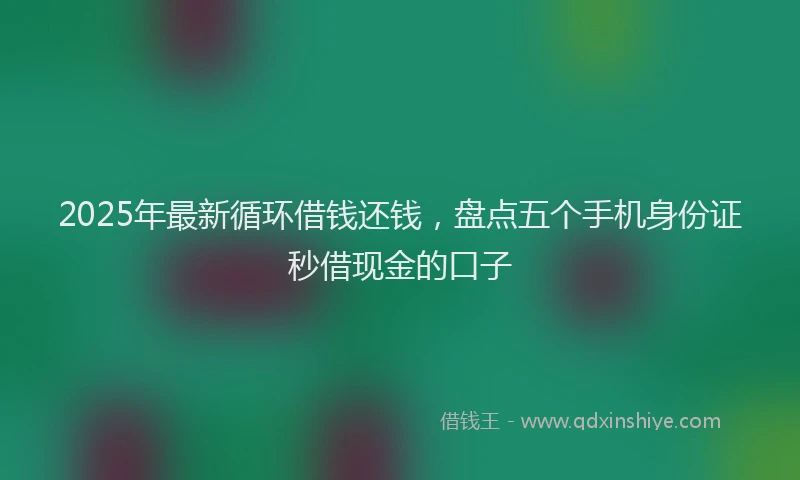 2025年最新循环借钱还钱，盘点五个手机身份证秒借现金的口子