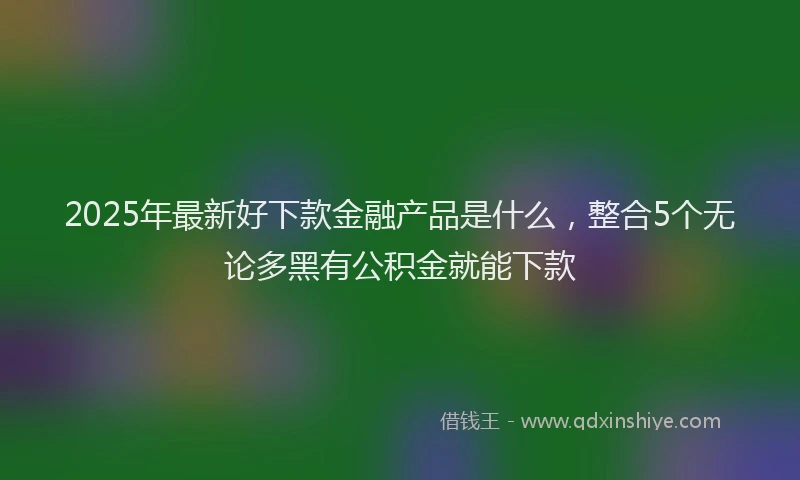 2025年最新好下款金融产品是什么，整合5个无论多黑有公积金就能下款