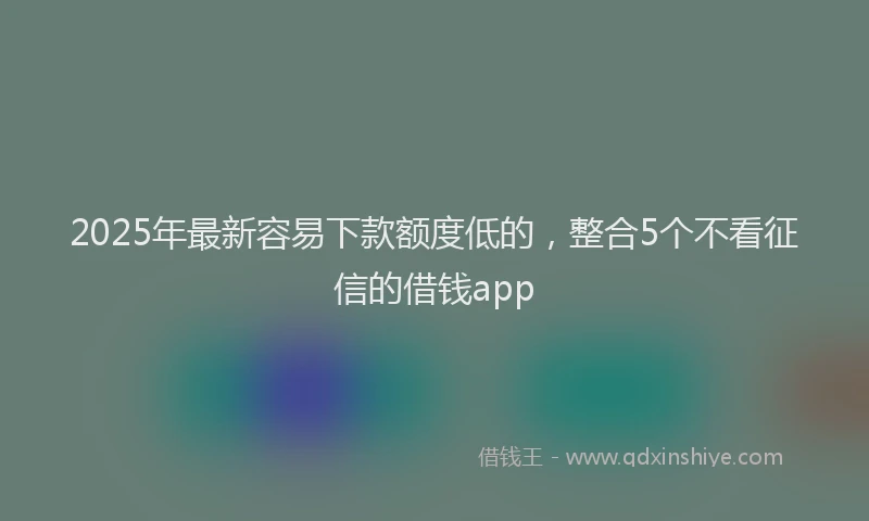 2025年最新容易下款额度低的，整合5个不看征信的借钱app