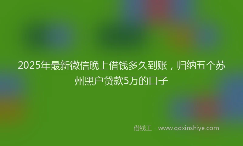 2025年最新微信晚上借钱多久到账，归纳五个苏州黑户贷款5万的口子