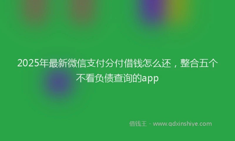 2025年最新微信支付分付借钱怎么还，整合五个不看负债查询的app