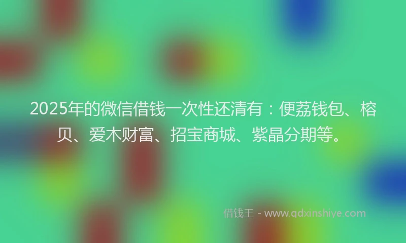 2025年的微信借钱一次性还清有：便荔钱包、榕贝、爱木财富、招宝商城、紫晶分期等。