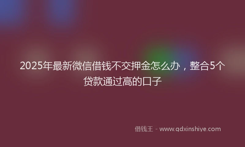 2025年最新微信借钱不交押金怎么办，整合5个贷款通过高的口子