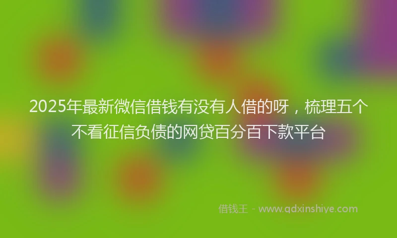 2025年最新微信借钱有没有人借的呀，梳理五个不看征信负债的网贷百分百下款平台