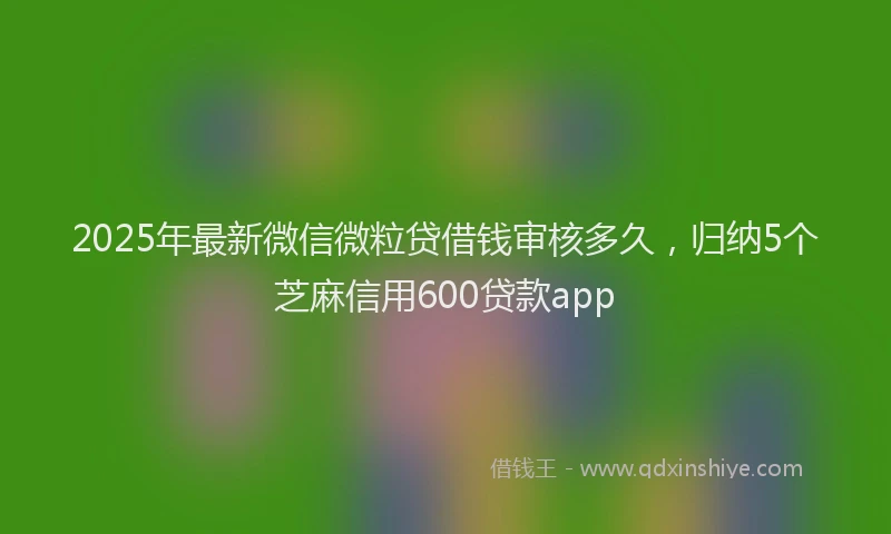 2025年最新微信微粒贷借钱审核多久，归纳5个芝麻信用600贷款app