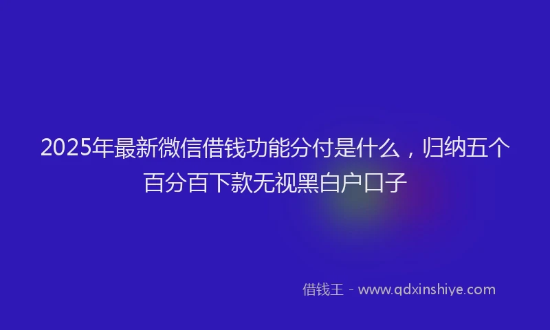 2025年最新微信借钱功能分付是什么，归纳五个百分百下款无视黑白户口子