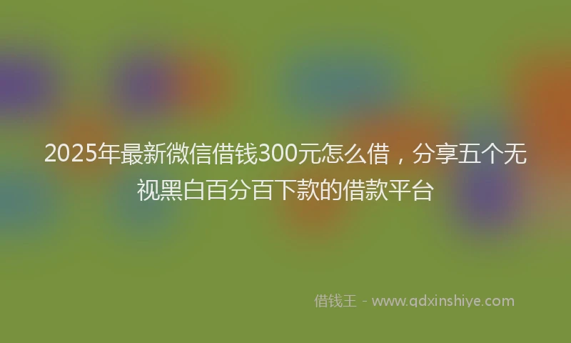 2025年最新微信借钱300元怎么借，分享五个无视黑白百分百下款的借款平台