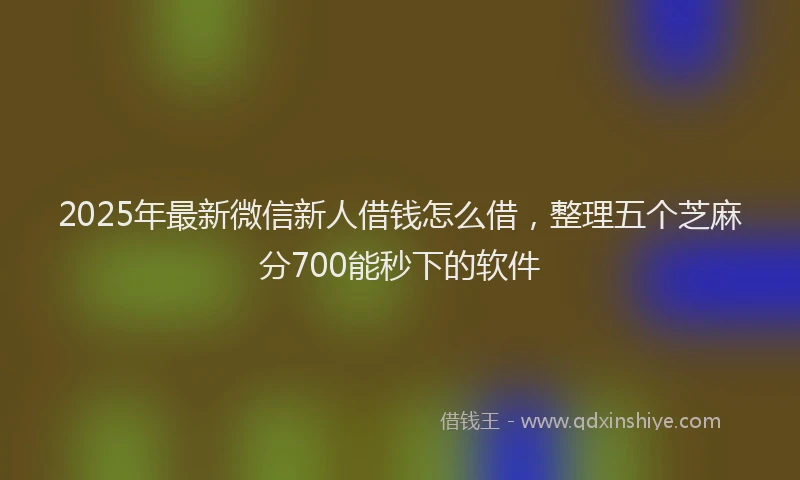 2025年最新微信新人借钱怎么借，整理五个芝麻分700能秒下的软件