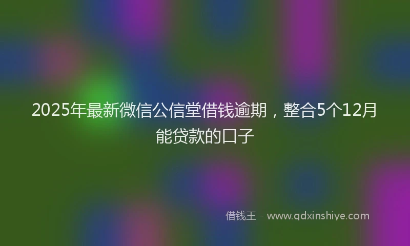 2025年最新微信公信堂借钱逾期，整合5个12月能贷款的口子