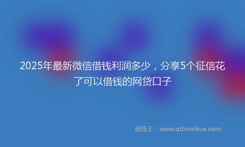 2025年最新微信借钱利润多少，分享5个征信花了可以借钱的网贷口子