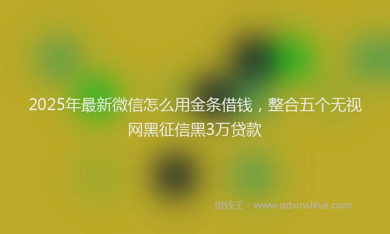 2025年最新微信怎么用金条借钱，整合五个无视网黑征信黑3万贷款