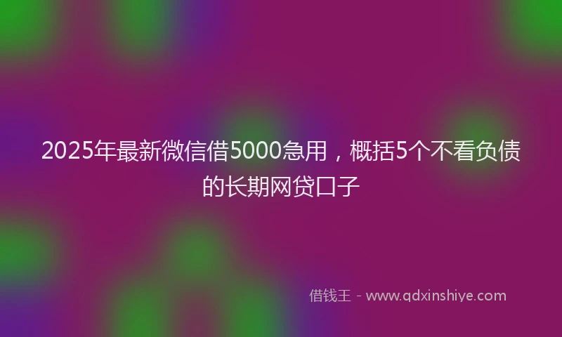 2025年最新微信借5000急用，概括5个不看负债的长期网贷口子