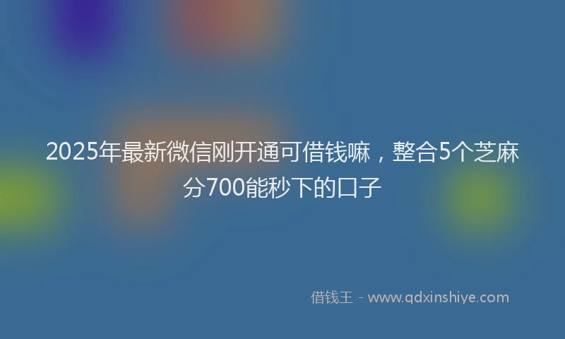 2025年最新微信刚开通可借钱嘛，整合5个芝麻分700能秒下的口子