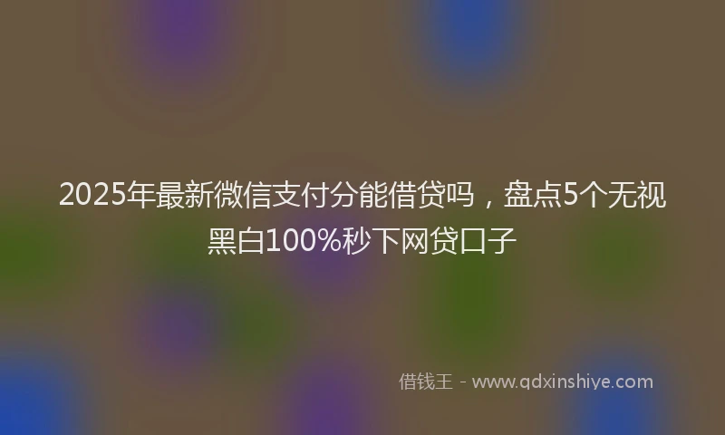 2025年最新微信支付分能借贷吗，盘点5个无视黑白100%秒下网贷口子
