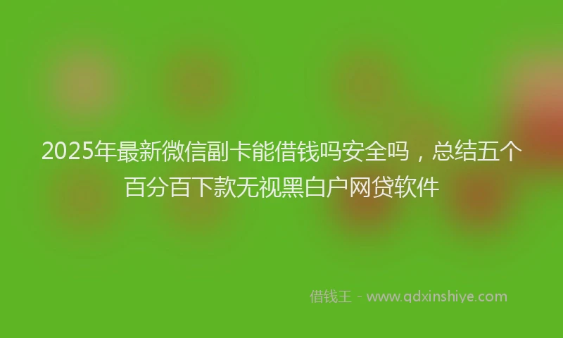 2025年最新微信副卡能借钱吗安全吗，总结五个百分百下款无视黑白户网贷软件