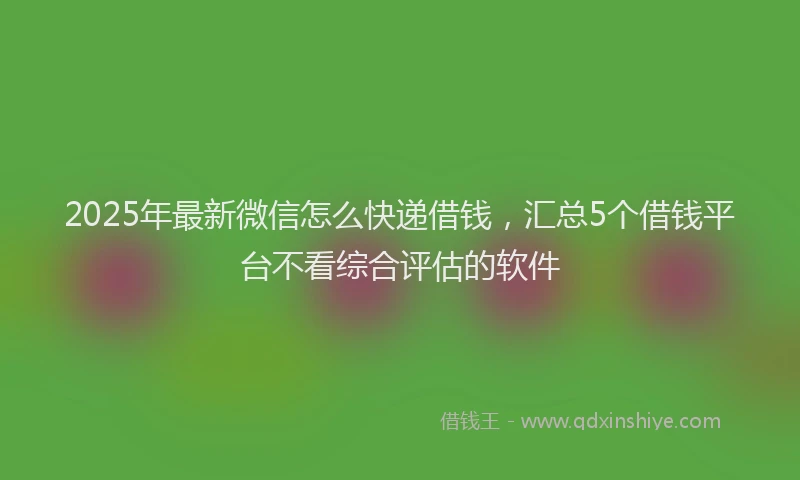 2025年最新微信怎么快递借钱，汇总5个借钱平台不看综合评估的软件