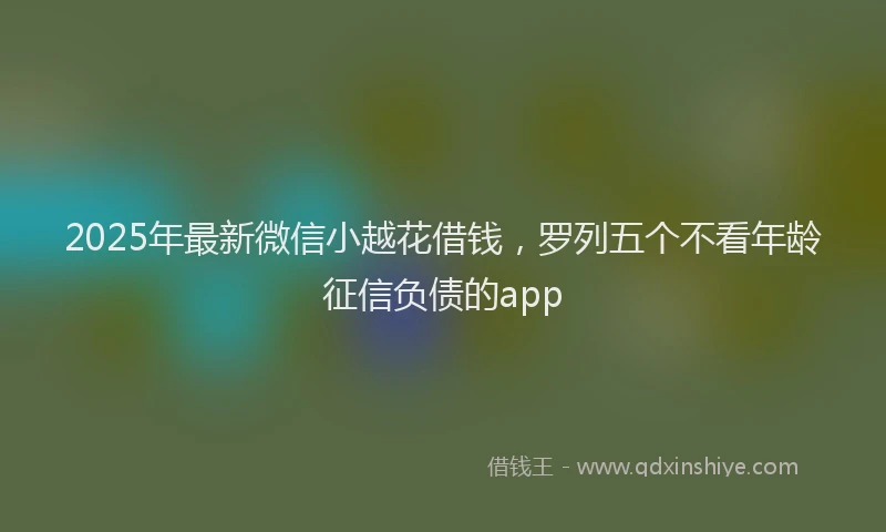 2025年最新微信小越花借钱，罗列五个不看年龄征信负债的app