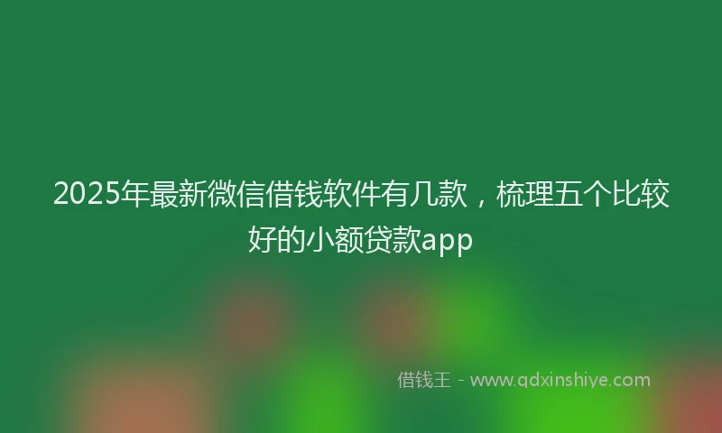 2025年最新微信借钱软件有几款，梳理五个比较好的小额贷款app
