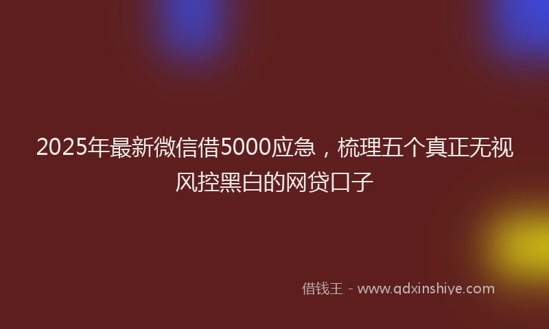 2025年最新微信借5000应急，梳理五个真正无视风控黑白的网贷口子