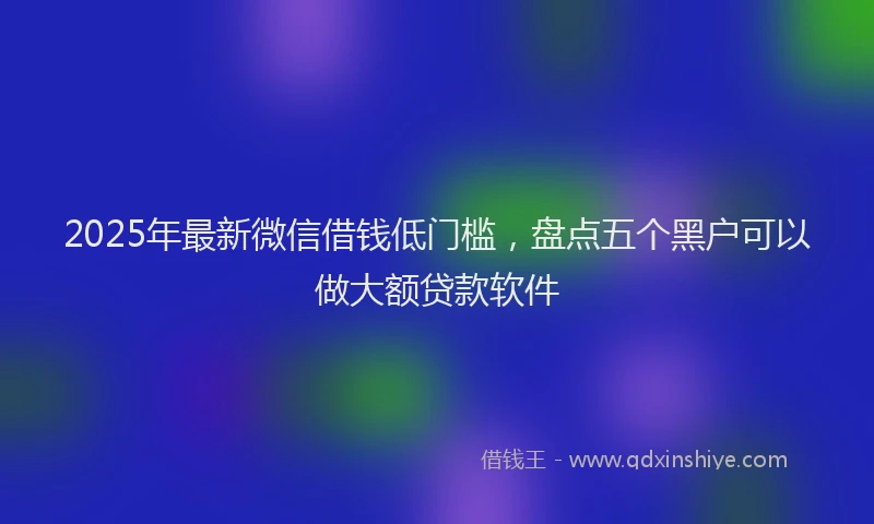 2025年最新微信借钱低门槛，盘点五个黑户可以做大额贷款软件